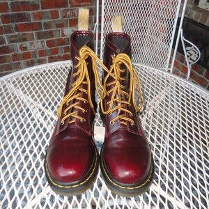 DR MARTENS Women's Cherry Red Vegan Leather 24226 Combat Boots Size 7